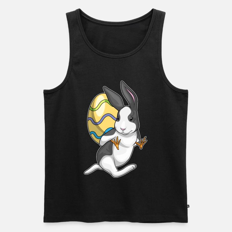 Hase Ostern Osterei Huckepack - Männer Premium Bio Tank Top - Schwarz