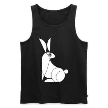 Funny White Rabbit - Men's Premium Organic Tank Top - black - Front - AI Model Male 178 light (178cm)