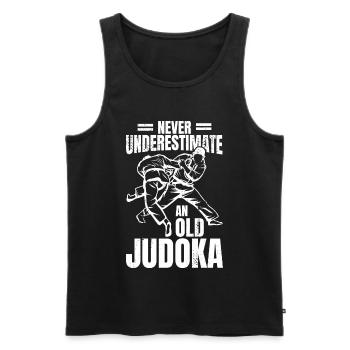 Never underestimate an old judoka - Men's Premium Organic Tank Top - black - Front - Michal (187cm)