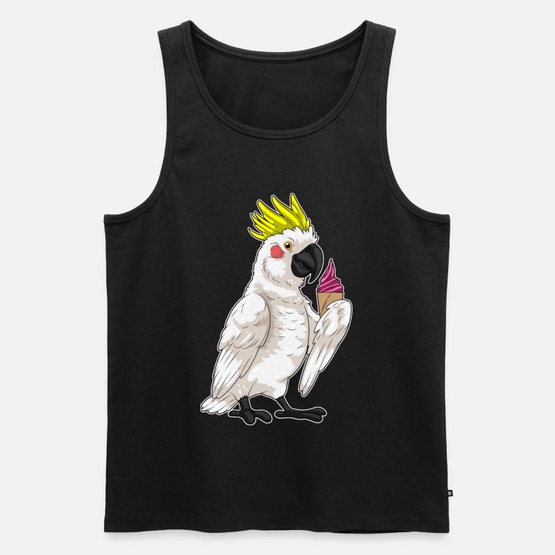 Papagei Waffeleis - Männer Premium Bio Tank Top - Schwarz