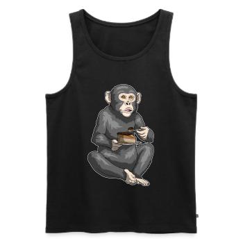 Gâteau de singe - Débardeur bio Premium Homme - noir - Devant - Michal (187cm)