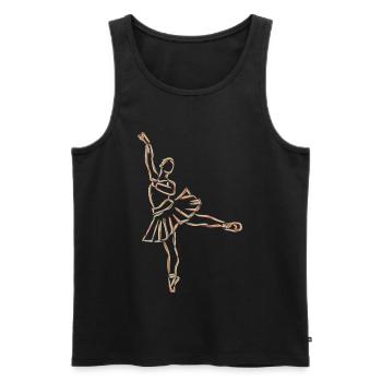Dessin de fille de ballet - Débardeur bio Premium Homme - noir - Devant - AI Model Male 178 light (178cm)