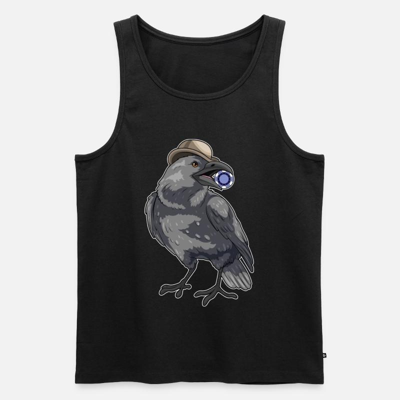 Krähe Poker Pokerchips - Männer Premium Bio Tank Top - Schwarz