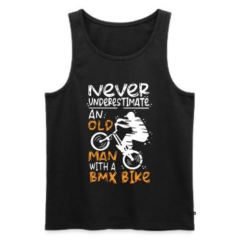 Vieux pilote de BMX - Débardeur bio Premium Homme - noir - Devant - AI Model Male 178 light (178cm)
