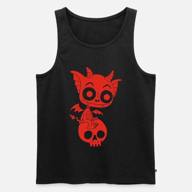 Kleiner roter Dämon ruht - Männer Premium Bio Tank Top - Schwarz
