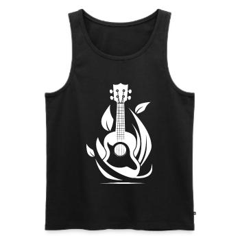Ukulele Grafik - Männer Premium Bio Tank Top - Schwarz - Vorne - AI Model Male 178 light (178cm)