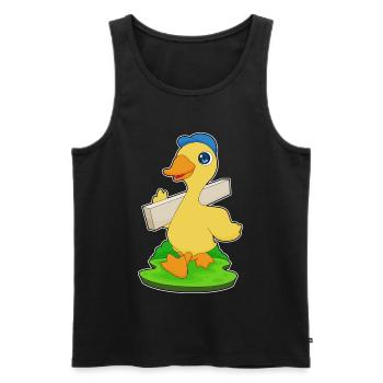 Ente Tischler Holz Handwerk - Männer Premium Bio Tank Top - Schwarz - Vorne - Michal (187cm)