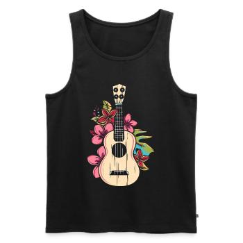 Ukulele Cartoon - Männer Premium Bio Tank Top - Schwarz - Vorne - AI Model Male 178 light (178cm)