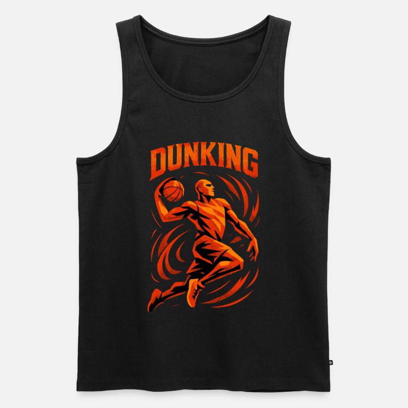 Basketball Dunk Wurf Spieler Dunking Geschenk - Männer Premium Bio Tank Top - Schwarz
