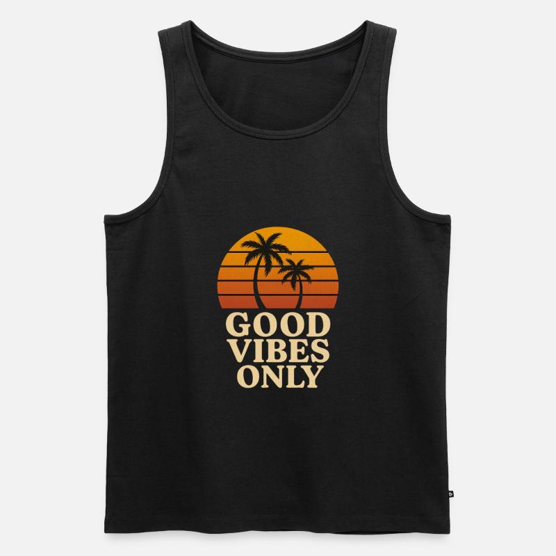 GoodVibesOnly - Männer Premium Bio Tank Top - Schwarz
