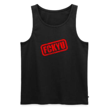 FCKYU Steuer-ID - Männer Premium Bio Tank Top - Schwarz - Vorne - AI Model Male 178 light (178cm)
