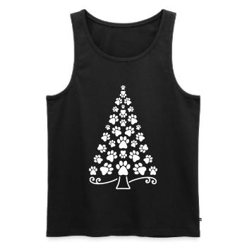 Weihnachtsbaum Pfote Hund Pfoten Katze Weihnachten - Männer Premium Bio Tank Top - Schwarz - Vorne - Michal (187cm)