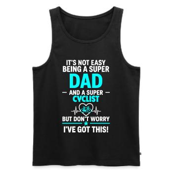 Heart + Cycling – Super Dad Cyclist - Men's Premium Organic Tank Top - black - Front - Michal (187cm)