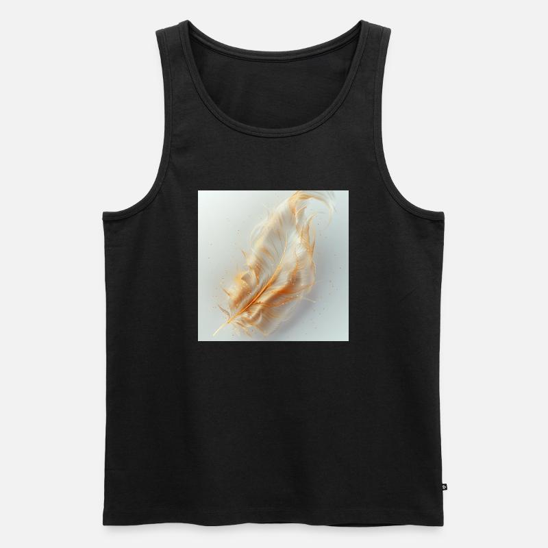 Ätherische Feder leuchtend – Symbol des Lichts - Männer Premium Bio Tank Top - Schwarz