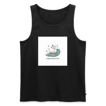 Surfing Sheep - Men's Premium Organic Tank Top - black - Front - Michal (187cm)