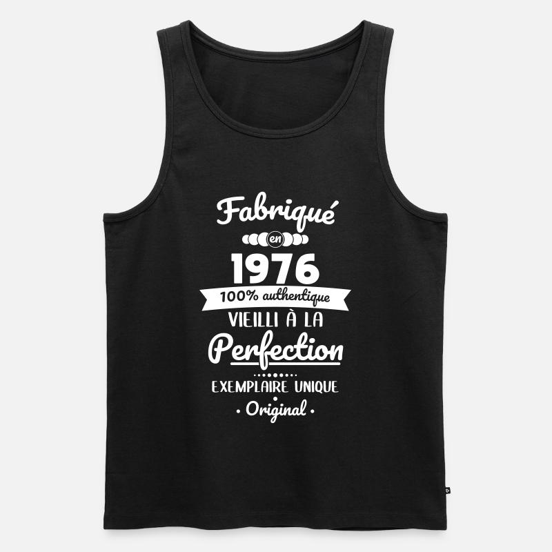 Hergestellt 1976 – Perfekt gereift - Männer Premium Bio Tank Top - Schwarz
