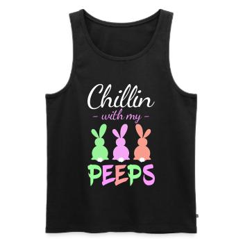 Chillin avec Peeps Pastel Bunnies - Débardeur bio Premium Homme - noir - Devant - Michal (187cm)