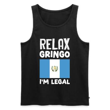 Guatemala Flag T-Shirt Pride & Home Chapín - Men's Premium Organic Tank Top - black - Front - AI Model Male 178 light (178cm)