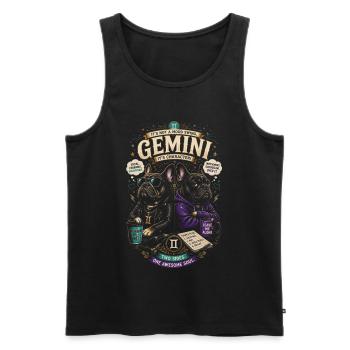 Zwillinge im Hoodie – Zwilinge-Astrologie - Männer Premium Bio Tank Top - Schwarz - Vorne - Michal (187cm)