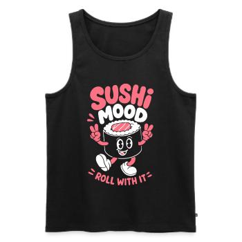Sushi Mood Roll avec ça rose - Débardeur bio Premium Homme - noir - Devant - Michal (187cm)