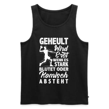 Handball Handballer Handball Trainer Fan Geschenk - Männer Premium Bio Tank Top - Schwarz - Vorne - Michal (187cm)