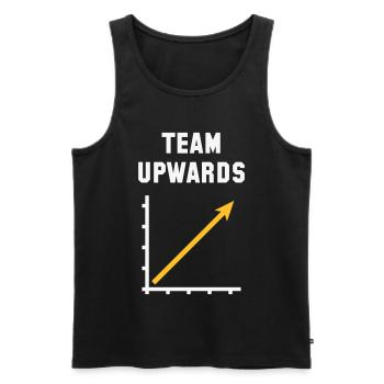 Team Aufwärts (Erfolg / Fortschritt / NEG Gold 2C) - Männer Premium Bio Tank Top - Schwarz - Vorne - Michal (187cm)