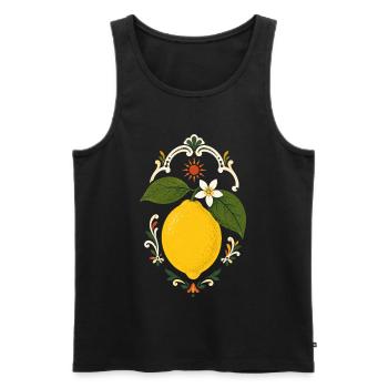 Citron italien dans le style estival - Débardeur bio Premium Homme - noir - Devant - Michal (187cm)