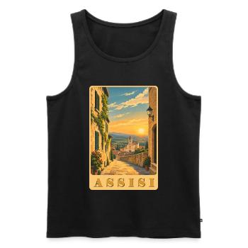 Assisi Umbrien - Männer Premium Bio Tank Top - Schwarz - Vorne - Michal (187cm)