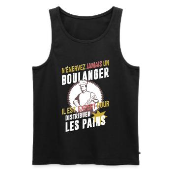 Boulanger humour - Débardeur bio Premium Homme - noir - Devant - Michal (187cm)