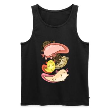 Axolotl - Men's Premium Organic Tank Top - black - Front - AI Model Male 178 light (178cm)
