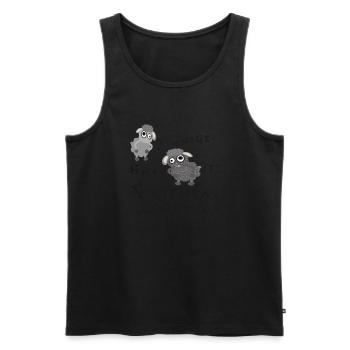 Frieden beginnt in uns selbst - Männer Premium Bio Tank Top - Schwarz - Vorne - AI Model Male 178 light (178cm)