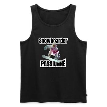 snowboarder passionné - Débardeur bio Premium Homme - noir - Devant - Michal (187cm)