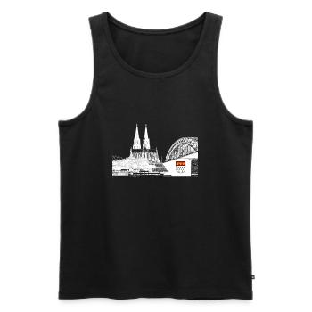 Cologne Cathedral - Men's Premium Organic Tank Top - black - Front - AI Model Male 178 light (178cm)