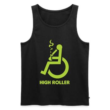Rollstuhl Stoner mit hohem Rollstuhl - Männer Premium Bio Tank Top - Schwarz - Vorne - AI Model Male 178 light (178cm)
