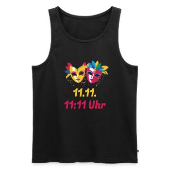 Kölner Karneval Köln 11.11. Karnevalsbeginn Maske - Männer Premium Bio Tank Top - Schwarz - Vorne - Michal (187cm)