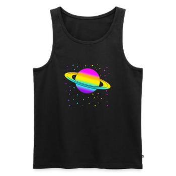 Saturn - Männer Premium Bio Tank Top - Schwarz - Vorne - Michal (187cm)