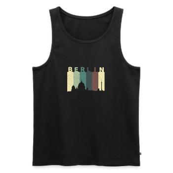 Skyline de Berlin - Débardeur bio Premium Homme - noir - Devant - Michal (187cm)