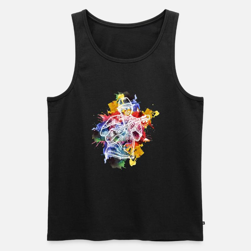 Ukulele - Männer Premium Bio Tank Top - Schwarz