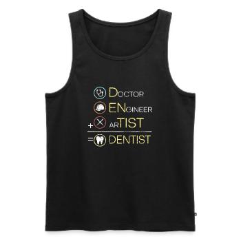 Dentiste chemise drôle - Débardeur bio Premium Homme - noir - Devant - Michal (187cm)
