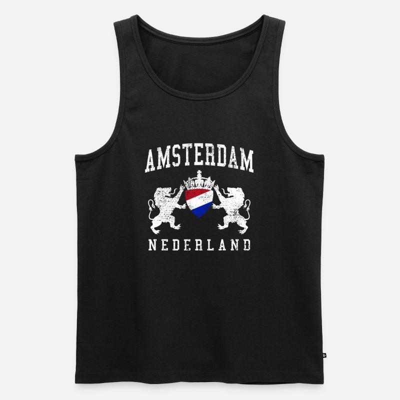 Amsterdam - Männer Premium Bio Tank Top - Schwarz