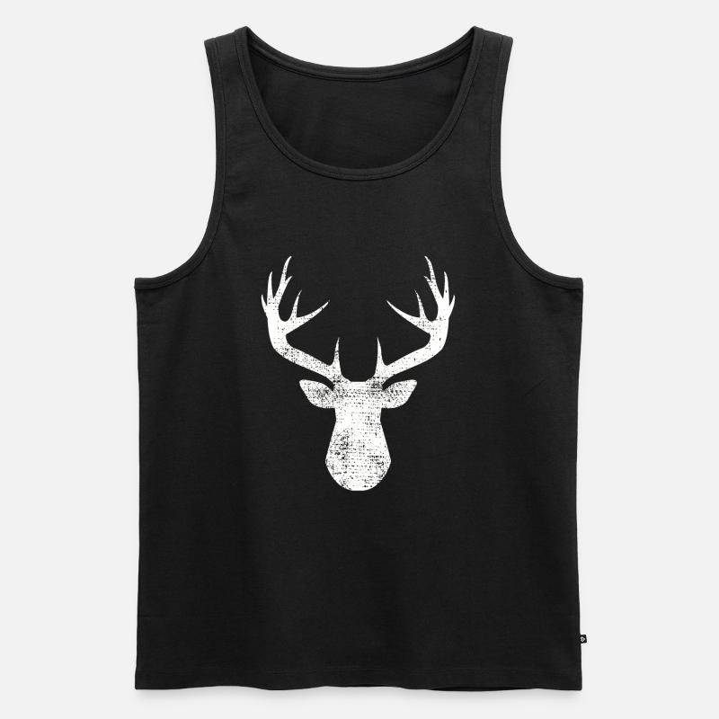 Hirschgeweih - Männer Premium Bio Tank Top - Schwarz