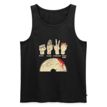 Carpenter finger off - Men's Premium Organic Tank Top - black - Front - Michal (187cm)