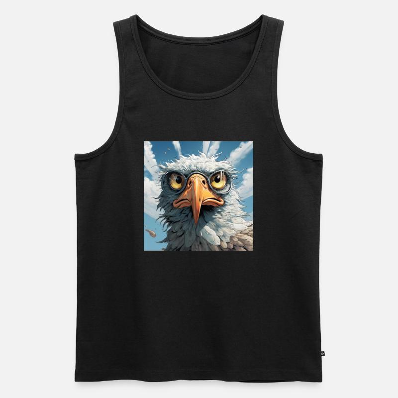 Lustighausen - Comic Style Eagle - Männer Premium Bio Tank Top - Schwarz
