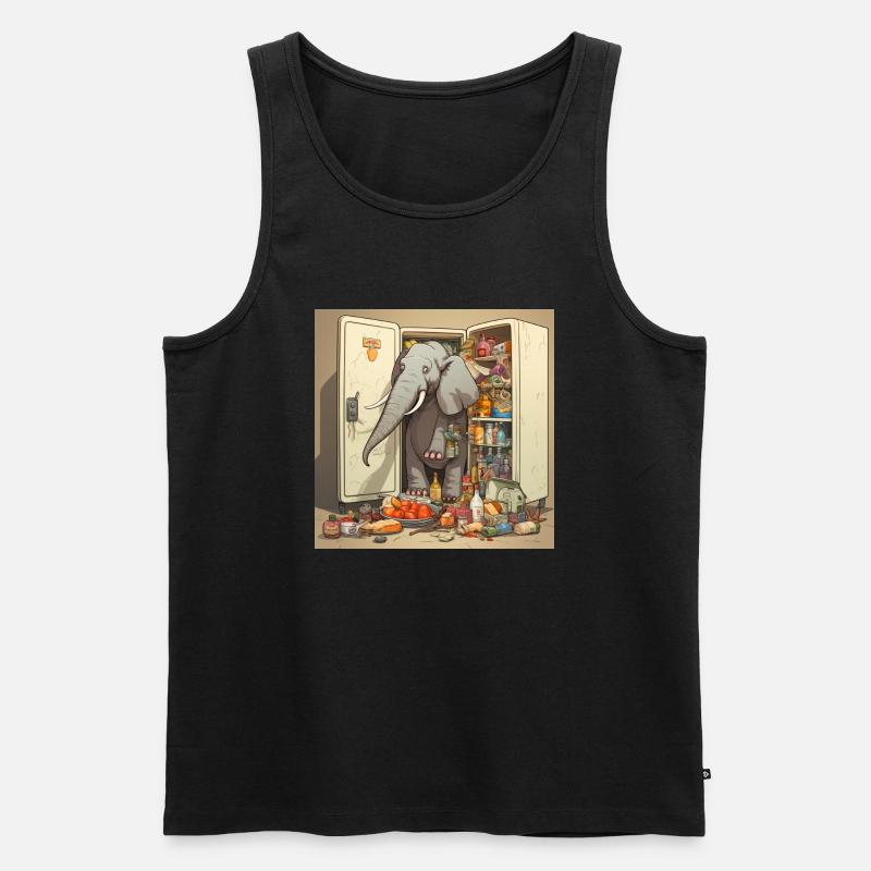 Comic style Elephant 2 - Männer Premium Bio Tank Top - Schwarz