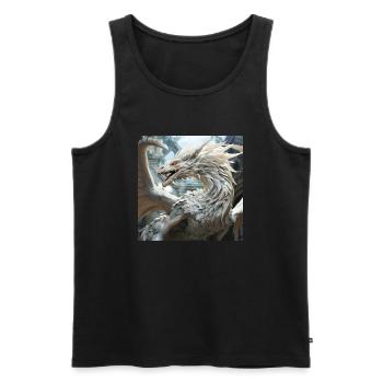 Weißer Drache - Männer Premium Bio Tank Top - Schwarz - Vorne - Michal (187cm)