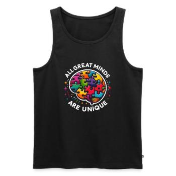 Neurodiversity Saying - Men's Premium Organic Tank Top - black - Front - Michal (187cm)