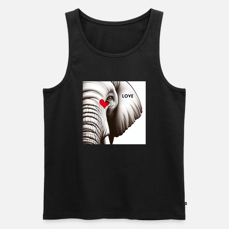 Elefant Love - Männer Premium Bio Tank Top - Schwarz