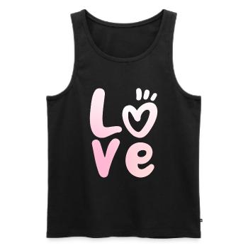 Love Love Lettering Valentine's Day - Men's Premium Organic Tank Top - black - Front - Michal (187cm)