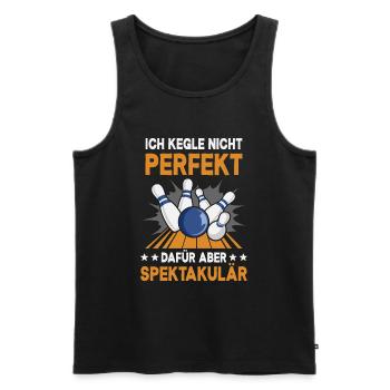 Kegeln Kegler Kegel Kegelclub Kegeltour - Männer Premium Bio Tank Top - Schwarz - Vorne - Michal (187cm)