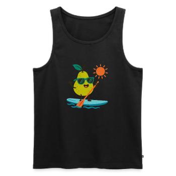 Sporty pear - Men's Premium Organic Tank Top - black - Front - Michal (187cm)